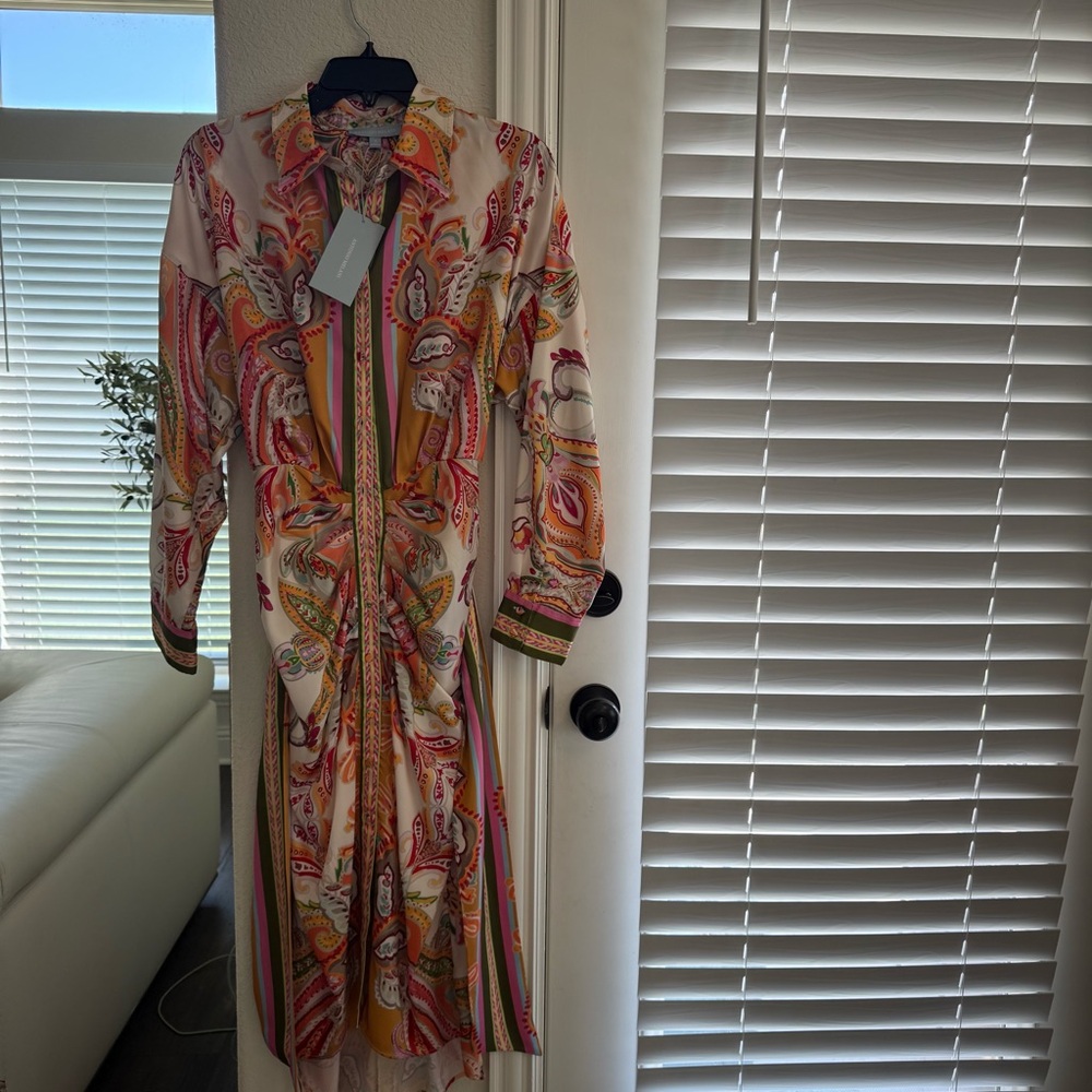 NWT Antonio Melani Roxanne Paisley Long Sleeve Midi Dress - Picture 4 of 7